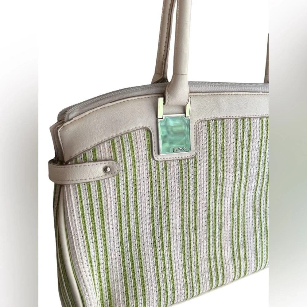 Green and white shoulder bag - Picture 2 of 4